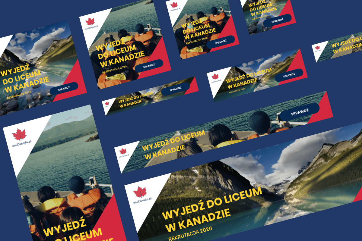 Kreacje reklamowe EduCanada.pl – „Wyjedź do liceum w Kanadzie”, rekrutacja