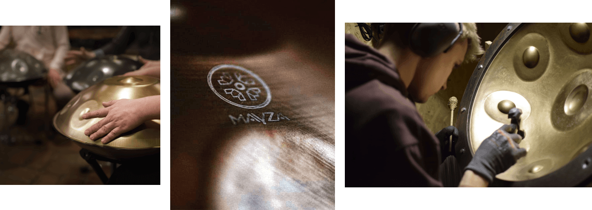 Mayza Handpan – Image-Fotoshooting: Details der Werkstatt und handgefertigte Instrumente