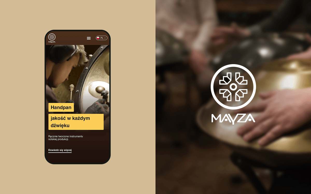 Mayza Handpan – eine responsive Website auf mobilen Geräten und die einheitliche Markenidentität